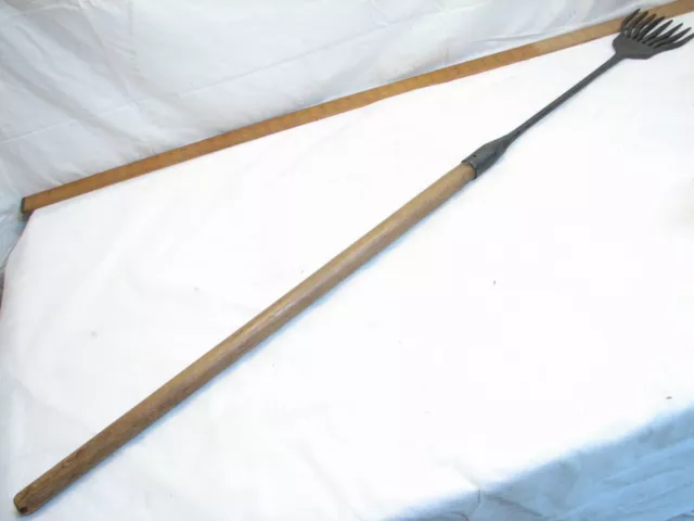 Antique Hand Forged Iron Fish Gig Primitive Fishing Tool Spear Fork 8-Tine Long Antique Hand Forged Iron Fish Gig Primitive Fishing Tool Spear Fork 8-Tine Long