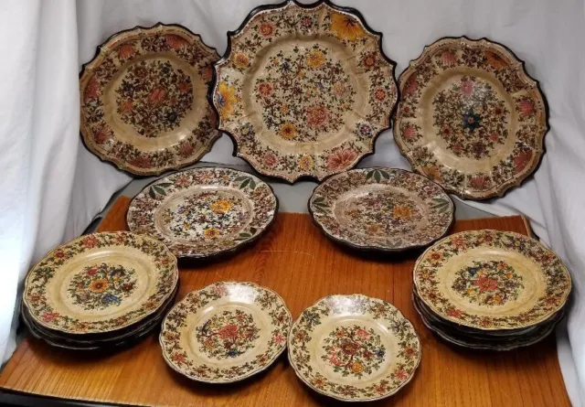 Vintage Biagioli C M Gubbio Italy Handmade and Hand Painted Pottery Plates