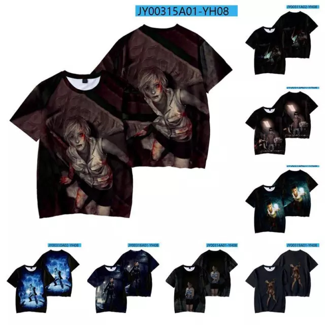 Silent Hill 3D print T shirt casual short sleeve shirtHalloween summer tee tops