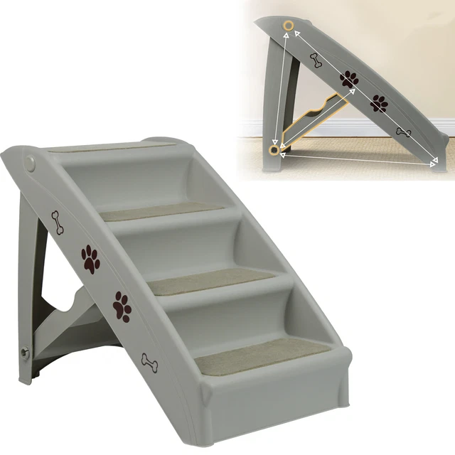 4 Stufen Klappbar Hundetreppe Haustiertreppe Tiertreppe Hundestiege Kleine Hunde