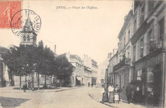Cpa 95 Deuil / La Place De L'eglise