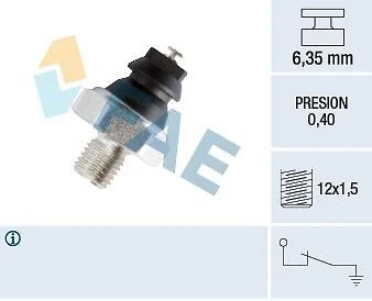 Capteur De Pression D'huile FAE 14590 - Filetage M10x1,5 - Pression De Contact 0,30 Bar - Compatible Avec Jaeger 083612.05