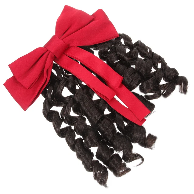 Estensione coda di cavallo parrucca donna signorina capelli ricci polvere blu