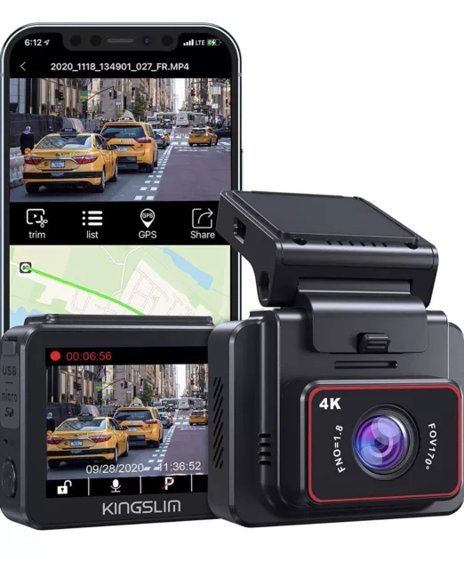 CAMÉRA EMBARQUÉE 4K Dashcam Wifi GPS Caméra De Voiture Grand Angles Vision  Noc EUR 69,90 - PicClick FR