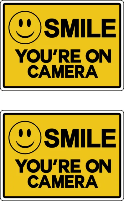 New SMILE YOU'RE ON CAMERA QTY 2 Security Surveillance Retail Business Sign