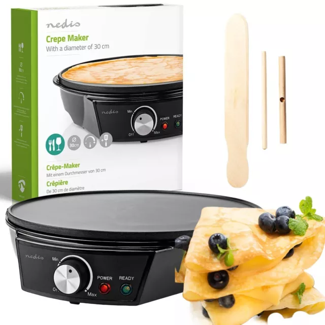 Creperia Piastra Elettrica Crepes Professionale 30Cm 1200Watt Nedis Italia