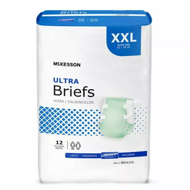 McKesson Ultra Disposable Briefs - XXL, Pack of 12