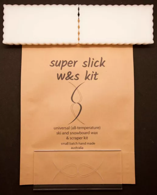 super slick wax & scrape aussie made/designed ski & snowboard waxing scraper kit