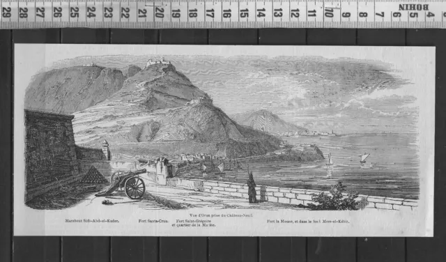 G353 /  Gravure 1888 /  Vue D Oran Prise Du Chateau-Neuf