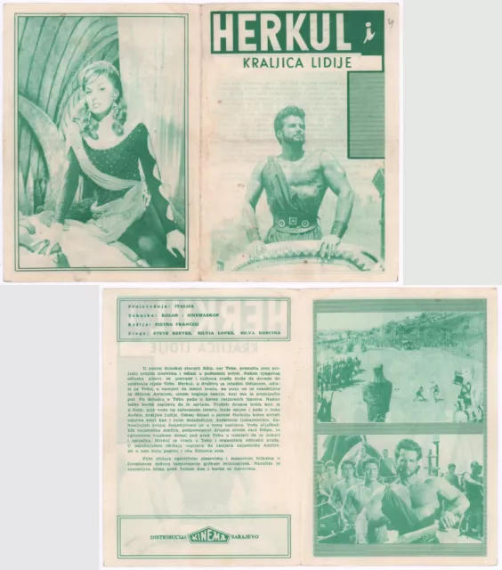 ERCOLE E LA REGINA DI LIDIA / HERCULES UNCHAINED exYU Movie Program STEVE REEVES