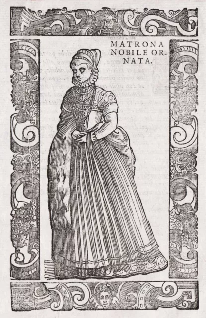 Nürnberg Bayern woman Frau costume Trachten Holzschnitt woodcut Vecellio 1590