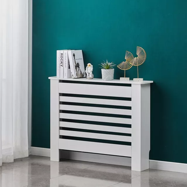 Radiator Cover White Wood MDF Grill Shelf Cabinet Modern Traditional Furniture