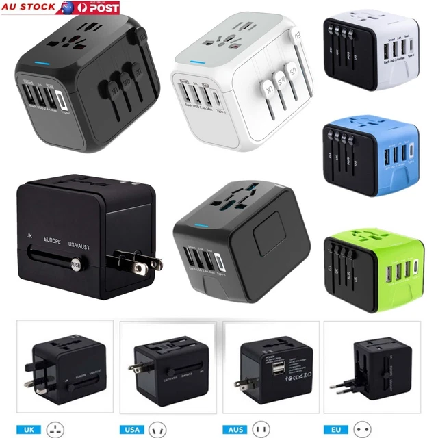 Universal International Travel Adapter 4 USB Type-C Outlet Converter Plug Power