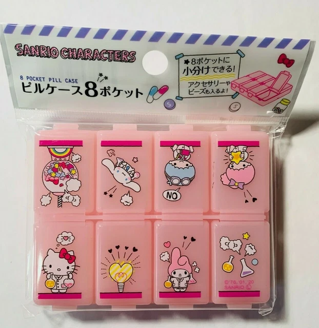 DAISO SANRIO HELLO KITTY 8 POCKET MEDICINE PILL STORAGE CASE New *US