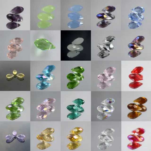 Teardrop Faceted Crystal Glass Loose Crafts Beads For Jewelry making Earring