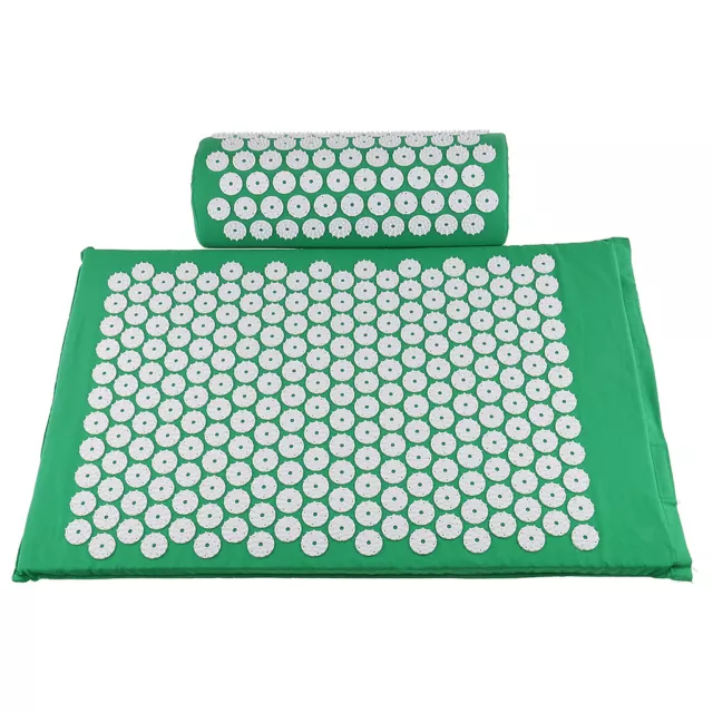 Acupressure Acupuncture Mat Pillow Set Back Neck Head Pain Muscle Stress Relief