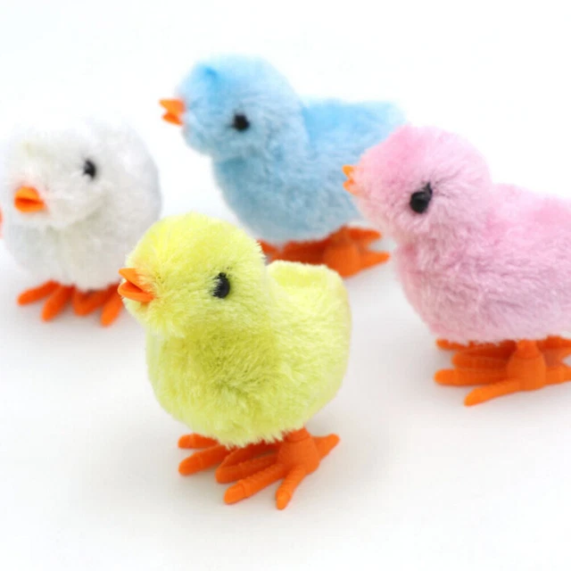 Fluffy Wind up Chicken Dance Clockwork Plush Chicken Fun Kids Toy B-fo