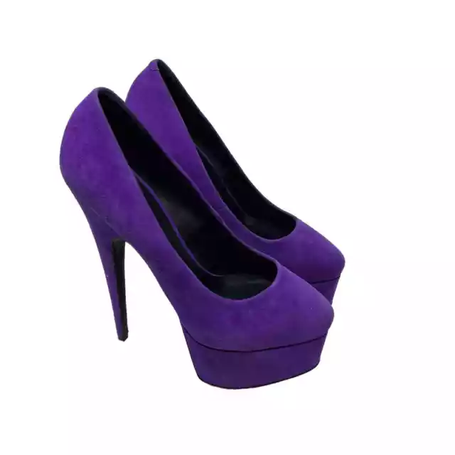 Giuseppe Zanotti Pointed-Toe Platform Suede Pump Heels Purple Size 39 US 9