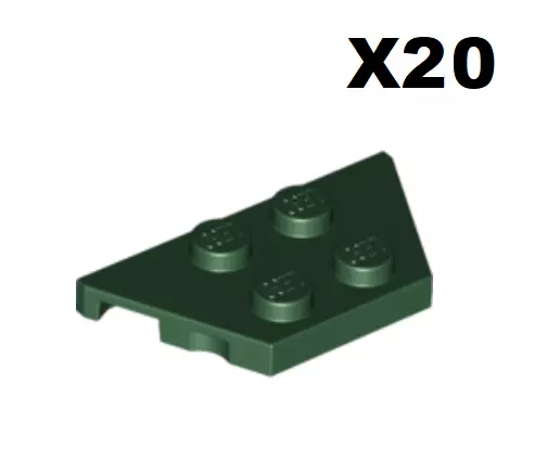 Lego ® Lot 20 Ailes Ailerons 2x4 Wings Plate Wedge Dark Green 51739 NEW