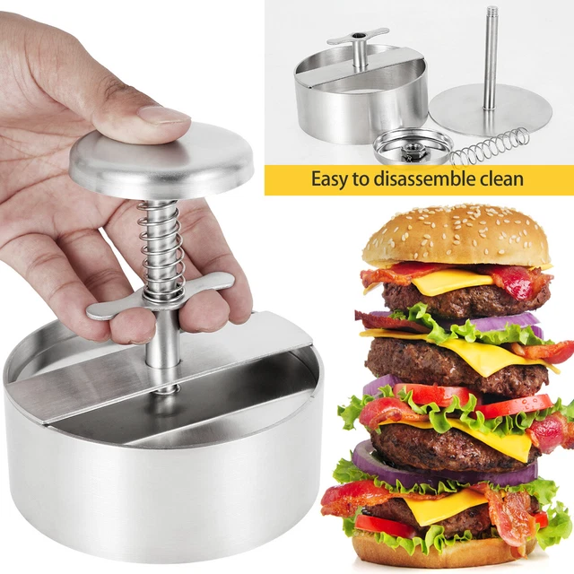 Meykers Burger Press With 100 Patty Papers, Hamburger Patty Maker Mold For Homemade Burger