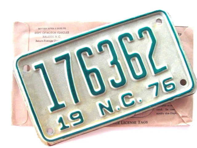 US North Carolina, License Plates, Automobilia, Transportation