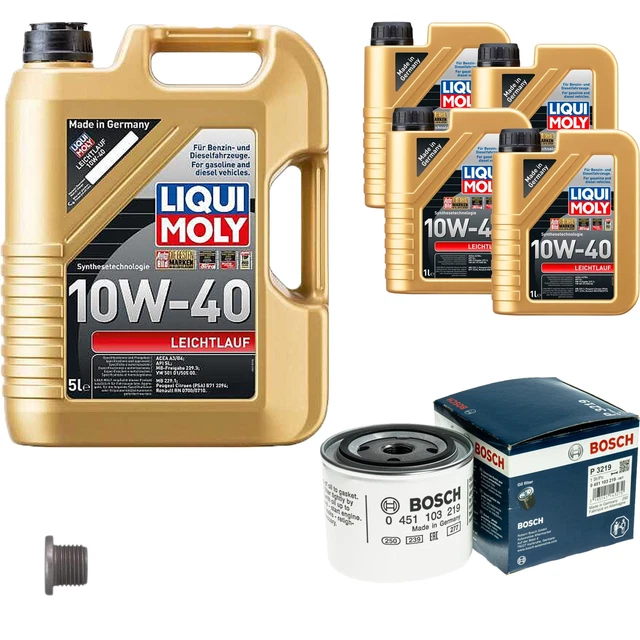 Filtro olio Bosch 9L Liqui Moly funzionamento leggero 10W-40 per Volvo 260 P262 P264 2.7 2.8