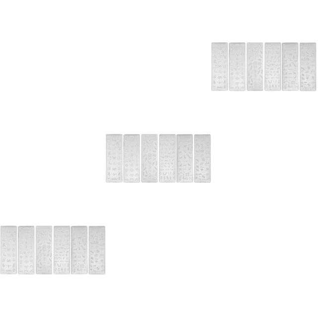 18 Pcs nail templates and stamper kit Modèles D'estampage D'ongles