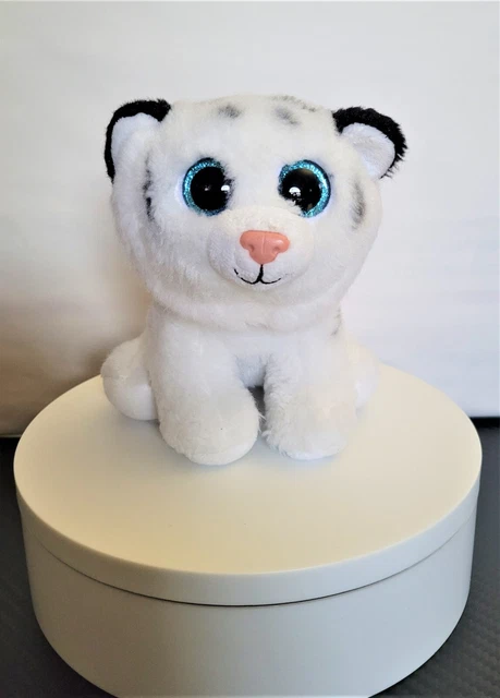 Ty TUNDRA White Tiger Beanie Boos 6" Plush Glitter Eyes