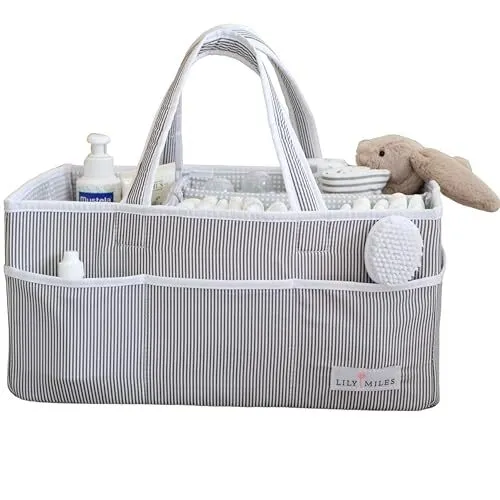 Baby Diaper Caddy Organizer - Baby Shower Basket for Newborn Boys & Girls.