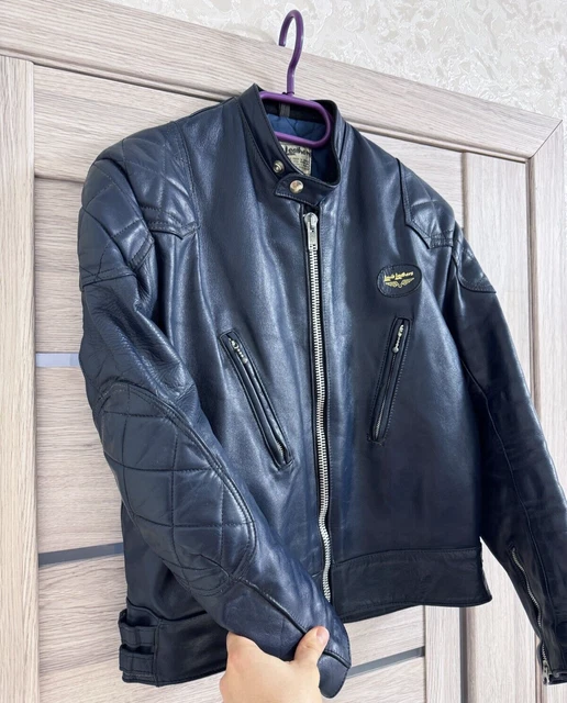 MoodLabClothing - VTG unisexe en cuir veste moto Biker rouge des années