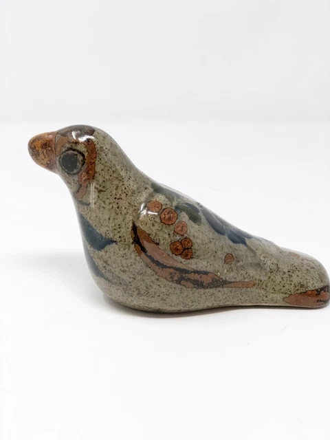 Tonala Pottery HAND PAINTED GLAZED QUAIL BIRD FOLK ART FIGURINE - SIGNED