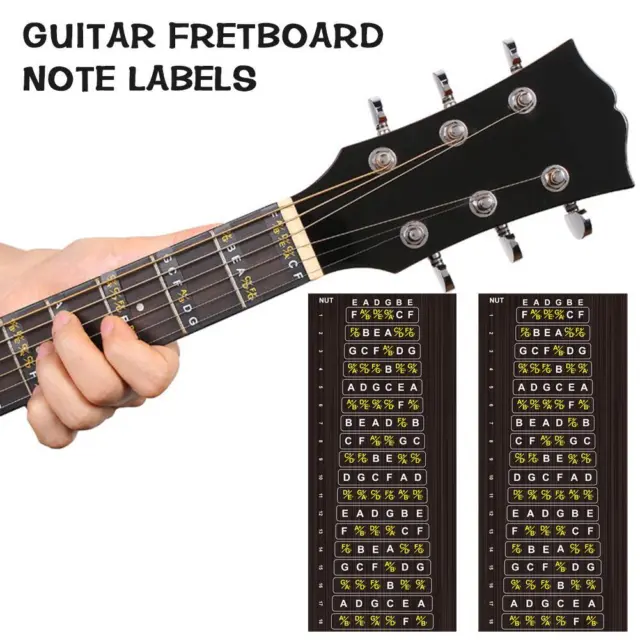 2PCS Guitar Fretboard Note Labels Scale Fretboard Stickers Hot D6