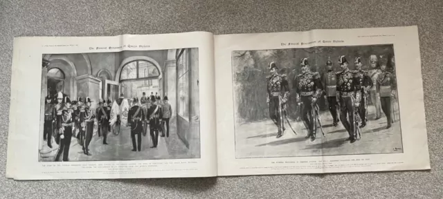 *RARE* QUEEN VICTORIA FUNERAL Double size Illustrated London News 7/2/1901 3