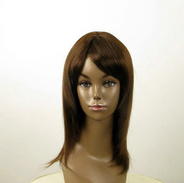 Perruque Afro Femme 100% Cheveux Naturels - Mi-long Châtain - Référence JACKIE 01/6