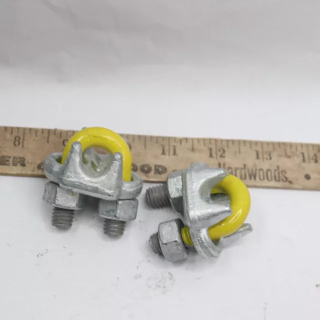 (2-Pk) Wire Rope Clip Cable Clamp Galvanized Drop Forged 3/8"