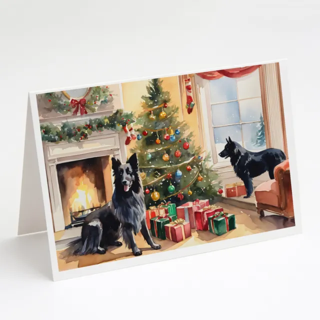 Belgian Sheepdog Cozy Christmas Cards Envelopes Pack of 8 DAC2608GCA7P