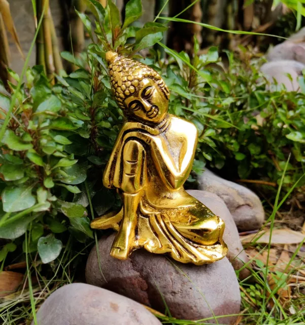 Traditional Handmade Gautam Buddha brass plated Statue For Home decoration USA