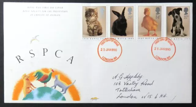 Gb 1990 Fdc Sg1479-82 Royal Society For The Protection Of Cruelty To Animals