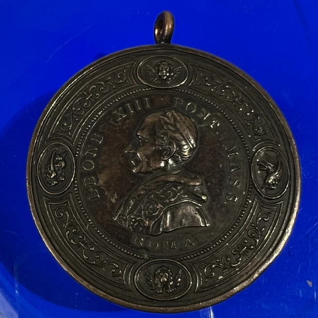 Rare médaille religieuse du pape léon xiii et de la