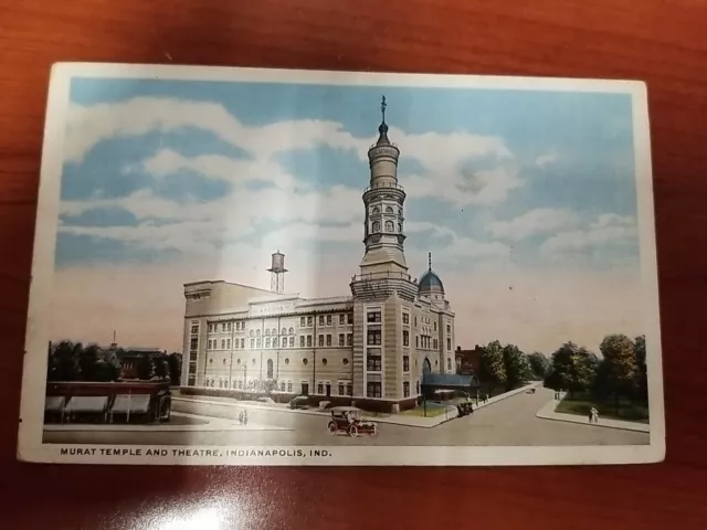 Indianapolis Indiana Murat Temple & Theatre Vintage White Border Postcard Unused