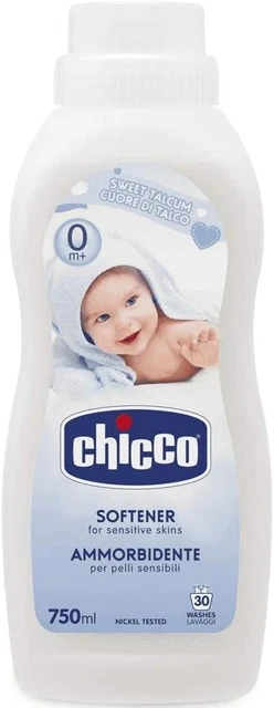 6X Chicco Corazón de Talco Suavizante Talco Talco Polvo para Piel Sensible 750 ml