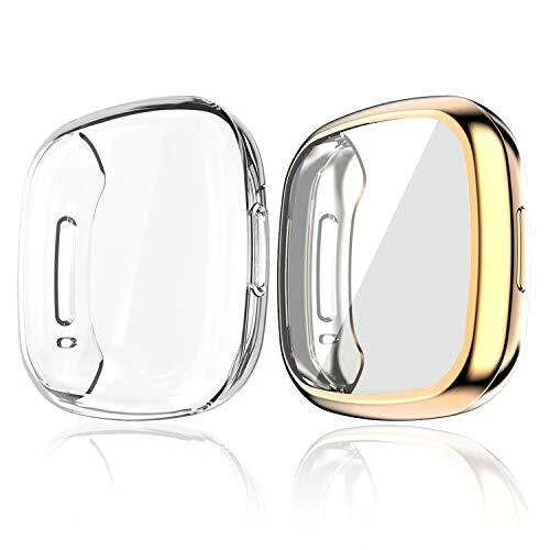 MJRom Lot de 2 coques de protection pour écran Fitbit Versa 3/Sense - En poly...