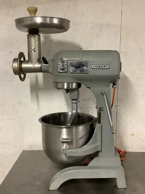 Mixer Hobart A-200 20qt with paddle and meat grinder attachment 1ph 115v Tested