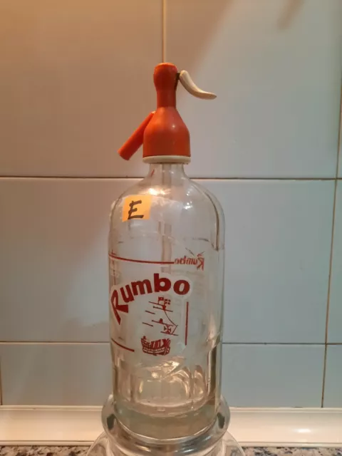 SIPHON RUMBO (E) SODA colección  AGUA DE SELTZ botella de cristal SIFON clásico