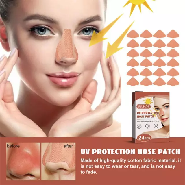 24 piezas Parche de nariz de protección UV Cubierta de nariz de protección solar Deportes-