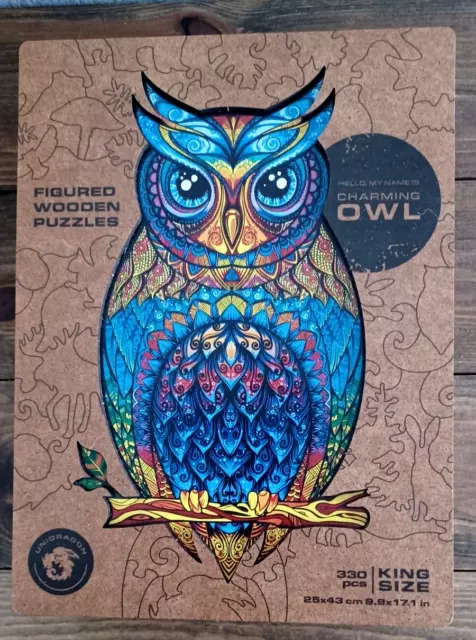 Unidragon Wooden Jigsaw Puzzles "Charming Owl" Adults - King Size 330 Pieces