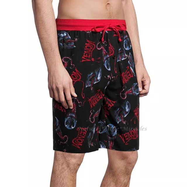 VENOM MARVEL Mens Pajama Shorts Size S-2XL Sleep Jam Lounge Pants Spider-Man NWT