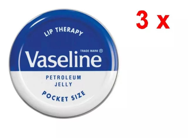 246,67€/kg - 3x Vaseline Lippenbalsam - Therapie Original - 20g