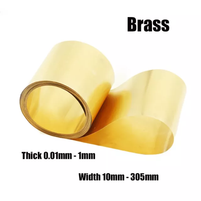 Brass Sheet Roll Strip Metal Foil Shim Plate Thickness 0.01-1mm Width 10-305mm