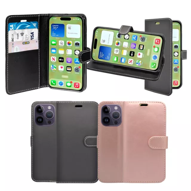 Para Apple IPHONE 15 Pro Teléfono Funda Abatible De Piel PU Con Ranura Tarjetas